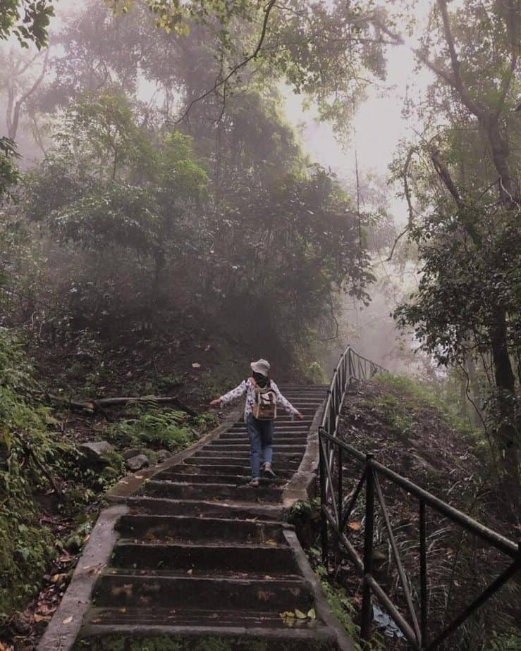 Anak tangga yang merupakan jalur menuju ke air terjun Sendang Gile