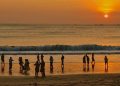 Suasana sunset di Pantai Jimbaran Bali