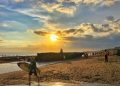 Pemandangan sunset dikawasan wisata Pantai Batu Bolong Bali